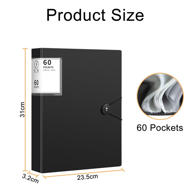A4 Display Folders with 60 Pockets, Display Book Folder with