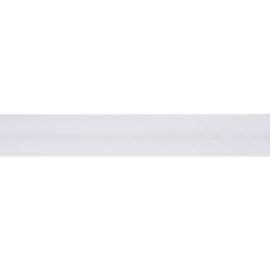 Premium Quality Poly Cotton Bias Binding for Sewing or Quilting Variety of Colours Length 2.5m (White - 12mm)