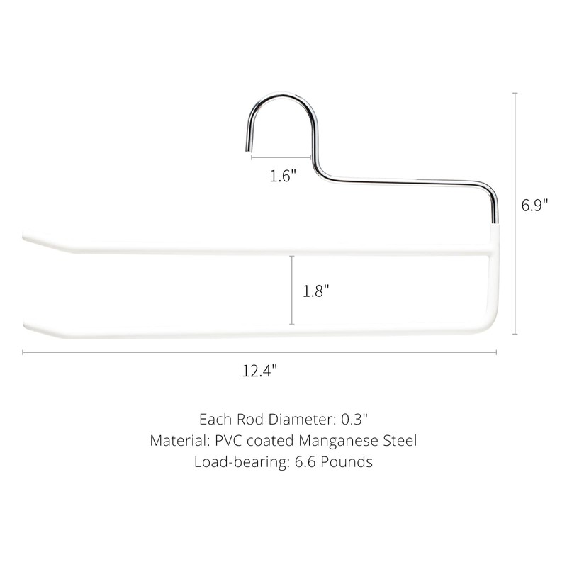 SHIMOYAMA Pants Hangers, 5 Pack, Trouser/Slack Hangers, Open Ended Double