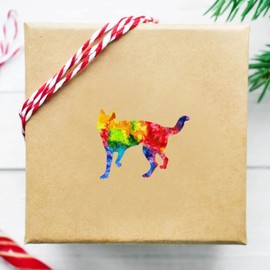 Watercolor Dog Vinyl Stickers for Kids Teens Husky Dog Silhouette Car Stickers Outdoor Vinyl Sticker Decals for Windows, Bumpers, Laptops or Crafts 5"