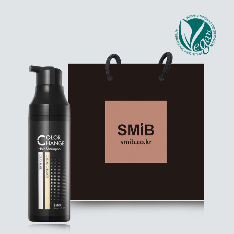 Smib 스미브 비건 천연 염색 샴푸 200ml 새치 회춘 저자극