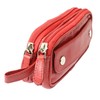 Soft Red Goat Leather Double Spectacle Glasses Case with Belt