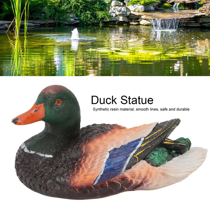 Simulation Water Floating Duck Sculpture Ornament Synthetic Resin Artware Fountain