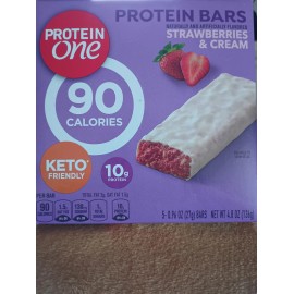 Protein One Strawberries and Cream Protein Bars 90 Calories 5 Count Keto Frie...