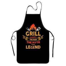BBQ Gifts for Men, Funny Chef Apron for Men, Grill Master Apron for Men, Best Mens Tablier Cuisine Homme Gifts for Fathers Day, Christmas Day, Birthday, Grilling Aprons for Cooking Baking Gardening