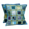 PUSHPACRAFTS Indian Vintage Cotton Square Cushion Cover Set of 2