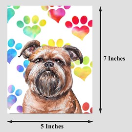 Brussels Griffon Dog Greeting Card, Card for Wife Husband Boyfriend Girlfriend Dog Mom Dad, Card for Him Her Friend Brother Sister, Watercolor Cards with Envelopes, Sympathy Card Loss of Dog, Cute Dog Card (5x7")