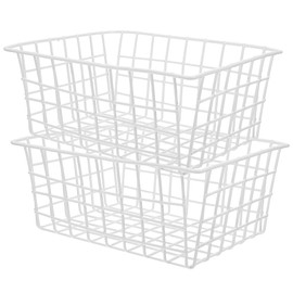 UPKOCH Pack of 2 Freezer Storage Basket Wire Storage Basket Pantry Storage Basket Storage Bin Storage Containers Storage Containers Storage Containers