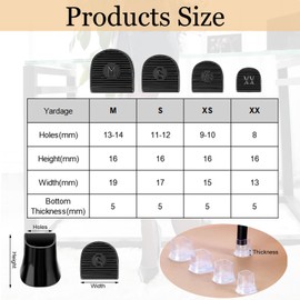LAIFOOSHEN 8 Pairs Heel Stoppers, Anti-Noise Non-Slip Heel Caps for High Heel,High Heel Stoppers for Grass, Wedding,Gravel,Wetlands,Wooden,Tile Outdoor&Indoor Events, Heel Protectors for Stiletto