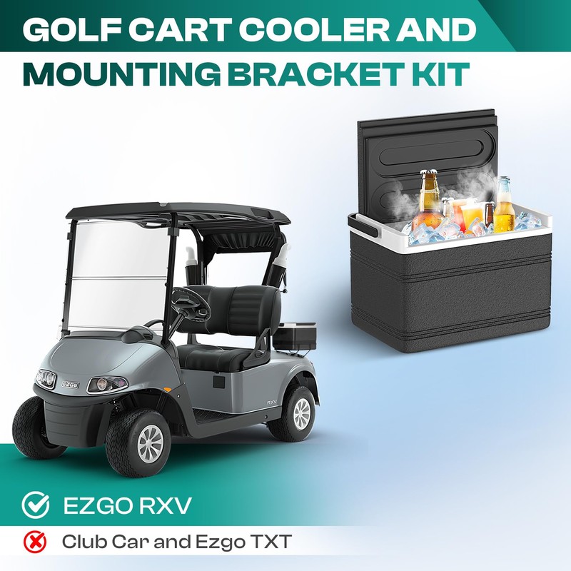 Drive-up Golf Cart Cooler and Mounting Bracket Kit for EZGO