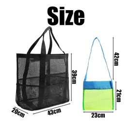 1 Piece Toy Storage Bag And 1 Piece Children'S Tote Bag, Large Capacity Storage Bag, Mesh Storage Bag, Beach Storage Bag