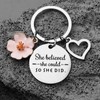 WOXOW Inspirational Keychain, She believes she could so she did