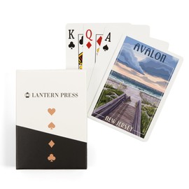 Lantern Press Avalon, New Jersey, Beach Boardwalk Scene (52 Playing Cards, Poker Size Card Deck with Jokers)