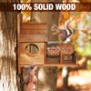 Squirrel Feeder with Ladder, Wood Squirrel Feeders for Outside, Funny