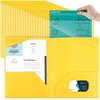 Henoyso 100 Pcs Plastic Folders with Clear Front Pockets Bulk