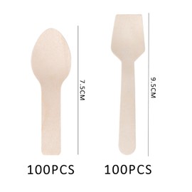 Pack of 200 Wooden Spoons, Ice Cream Spoons, Ice Cream Sticks, Wooden Spoons, Small Wooden Spoons, Wooden Ice Lollies