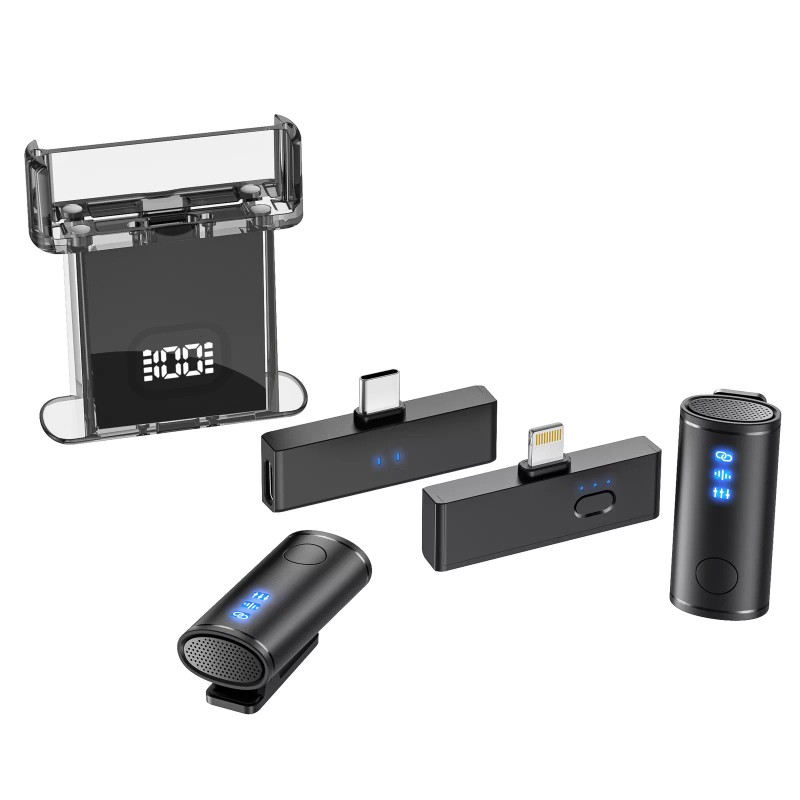 Unbranded Wireless Lavalier Microphone Recording 2x Receivers+2x Mic w/Noise Cancellation