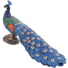 Operitacx Home Decor Wedding Decor Peacock Figurine Garden Bird Statue Modern Peacock Ornament Animal Statue for Home Bedroom Living Room Garden Office Blue