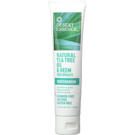 Desert Essence Natural Tea Tree Oil Wintergreen Toothpaste, 6.25 Ounce - 2 per case.