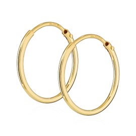NKlaus Pair Men’s Hoop Earrings Real Gold 333 Ear Jewellery, 8 Carat (333) Yellow Gold