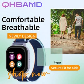 QHBAMD 3 Pack Nylon Watch Bands Compatible with Gabb/Gizmo/SyncUP Smartwatch, Soft Breathable Hook & Loop Replacement Straps for Kids Boys & Girls