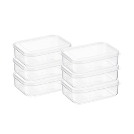 Lustroware Micro Clear Transparent Food Storage Containers with Lids – BPA-Free, Shatterproof, Dishwasher & Microwave Safe, 1.4 qt Stackable Refrigerator Organizer Bins, Made in Japan, Set of 6