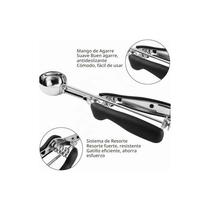 JUNADAEL J Mini cuchara para galletas, extra pequeña de 1/3