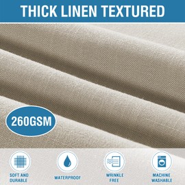 H.VERSAILTEX Linen Textured Table Cloths Rectangle 54 x 108 Inch Premium Solid Tablecloth Spill-Proof Waterproof Table Cover for Dining Buffet Feature Extra Soft and Thick Fabric Wrinkle Free, Taupe
