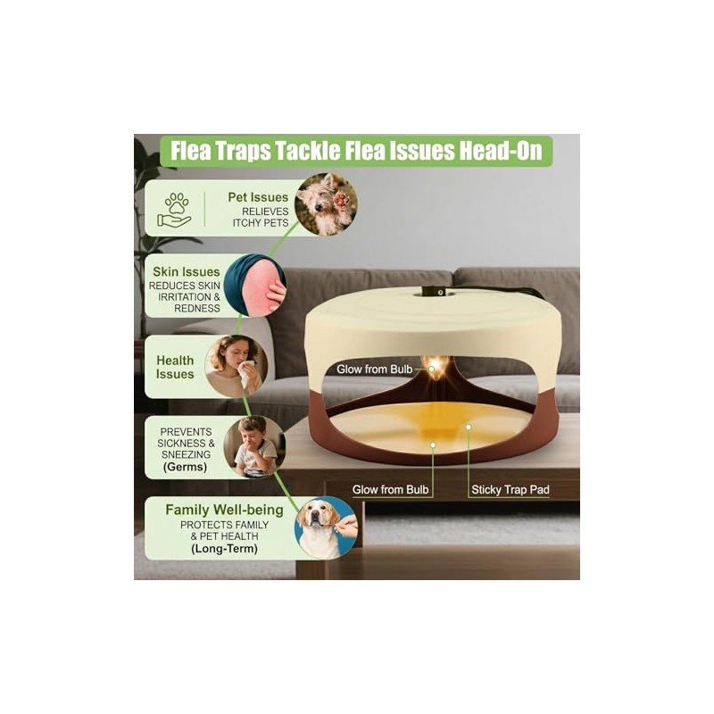 4 Packs Flea Trap-Flea Traps for Inside Your Home, Effective