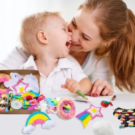 Littleduckling My First Sewing Kit for Kids Age 5 6 7 8 9 Beginner DIY Felt Sewing Craft Kit for Kids Colorful Crafting and Sewing Set Art Craft Kits Fun Learn to Sew Set Gifts for Girls Boys