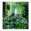 YNFUQANLN Tropical Rainforest Shower Curtain Green Forest Nature Tree Waterfall