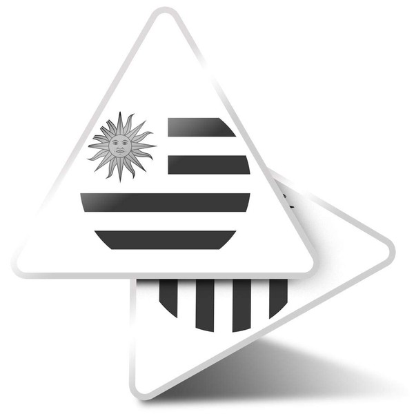 2 x Triangle Stickers 7.5cm - BW - America Montevideo
