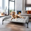 Veehoo Cooling Elevated Dog Bed + Removable Fluffy Plush Pillow