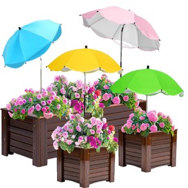 nrukiei Plant Shades for Outdoor Plants, Plant Umbrellas for Garden Plants, Plant Shade Umbrella 4 Pack with Sun Cover, Cloth Protection for Garden Outdoor Plants