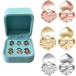 Pendientes Tapones De Trasero Levantadores Mágicos Originales, 3 Pares De Elevadores De Pendiente Hipoalergénicos Ajustables Para Todos Los Pendientes De Poste, 3 Colores 1 Par/Set