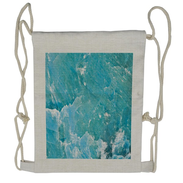 Lunarable Marble Drawstring Backpack, Mineral Crystal Motif Stone, Sackpack Bag