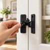 4-Piece Door Latch Set with Screws – 90-Degree Sliding Hook