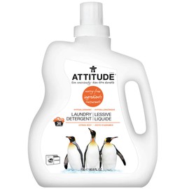 ATTITUDE Liquid Laundry Detergent, Plant- and Mineral-Based Ingredients Formula, HE, Vegan and Cruelty-free, Citrus Zest, 36 Loads, 60.8 Fl Oz,12072