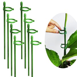 Belit 8 Pack Small Plant Support Plant Stakes, Adjustable Garden Single Stem Support Stake, Planter Support Ring for Orchid, Rose, Peony, Peppers and More, DIY 24 inch