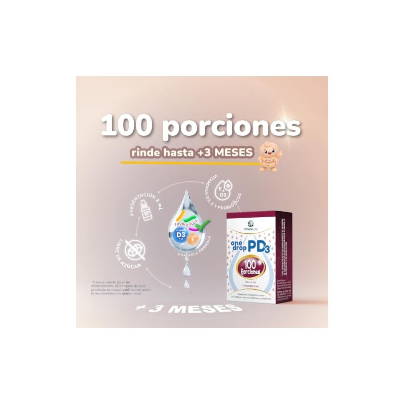 ONEDROP PD3 | Probióticos y Vitamina D3 | Frasco de