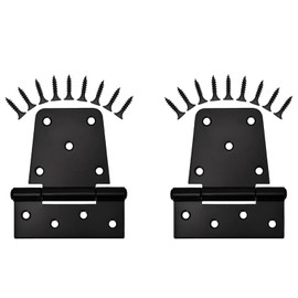 Sange Sopffy Heavy Duty Gate Hinges Black Iron hinge3.5 Inch for Outdoor Barn, Shed, Deck, Wood Door, and Fences (Screws Included) (2)