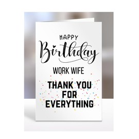 Birthday Card for Work Wife, Thank you for everything, Thanks, gifts for men, women, female, male, him, her, greetings card, presents for christmas,A5-92_210