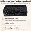 Satin Lined Open Turban Headband Anti-Friction Hair Head Wrap,Black