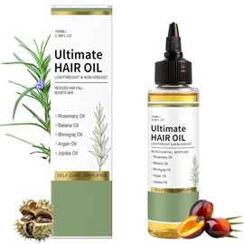 Ultimate Rosemary & Batana Hair Growth Oil, Light Non-Greasy Scalp Serum,Nourishes Repairs Damaged,Reduces Loss Boosts Density Thickens Strands for All Hair Types Men Women (1pcs)