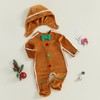 Yoisdtxc Toddler Baby Girl Boy Gingerbread Man Romper Bow Tie