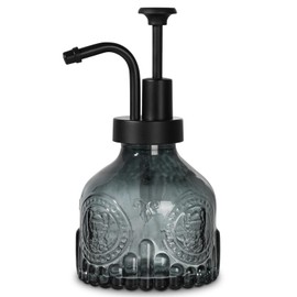 RACOBOT Black Soap Dispenser, Small Hand Soap Dispenser Bathroom, Glass Liquid Soap and Lotion Bottle with Pump, 7 fl oz Refillable Dish Dispenser for Kitchen, Gothic Vintage Goth Home Bathroom Decor