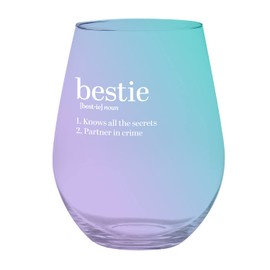 Slant Collections Copa de vino Jumbo sin tallo, 30 onzas, Bestie