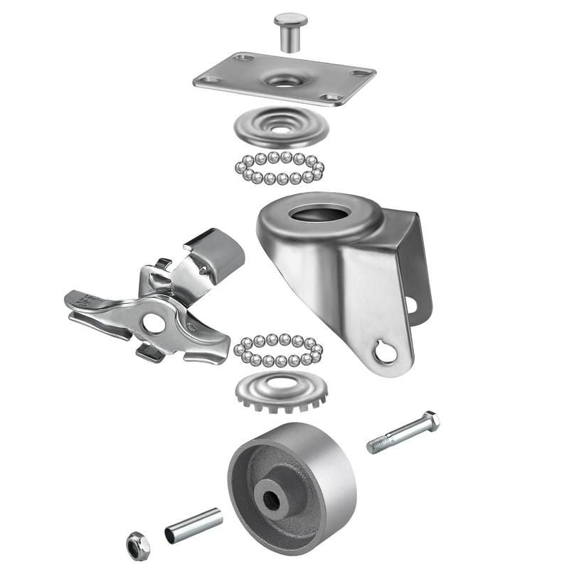HANDSAMMU'S 3inch Industrial Casters, Semi Steel Cast Iron Locking Casters,