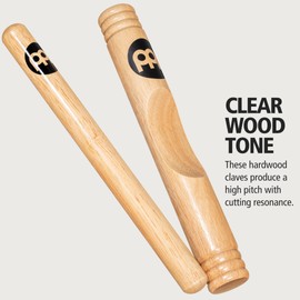 Meinl Percussion Wood Claves African - 1 Paar zylindrische Klanghölzer - Musikinstrument - Siam Eiche, Natur (CL2HW)