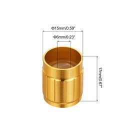 sourcing map Potentiometer Control Knob 6mm D Type Shaft Electric Guitar Power Amplifiers Stereos, Bass 180 Degrees 6x15x17mm Aluminum Plastic Knobs Gold 10PCS